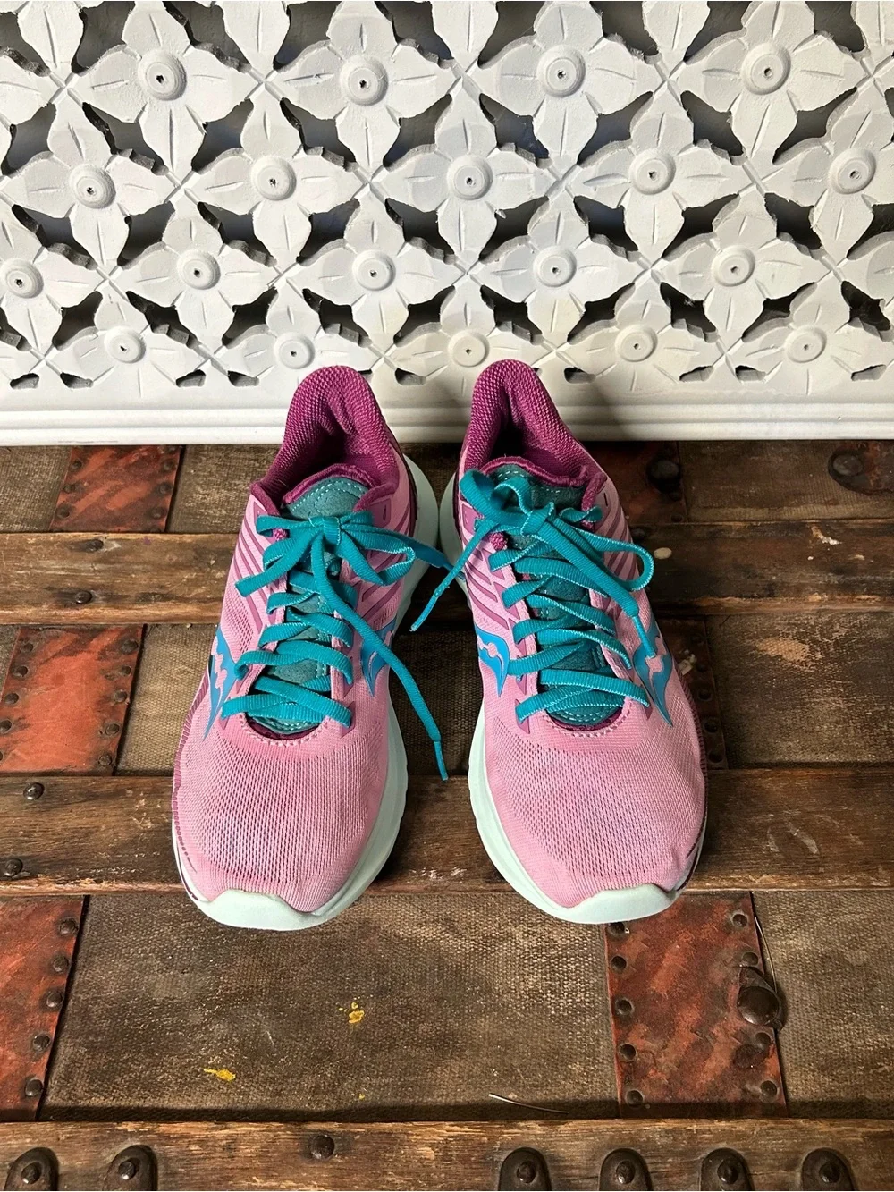 Saucony Kinvara 12 Lavender Teal‎ Running Shoes Lightweight Sneakers Size 7